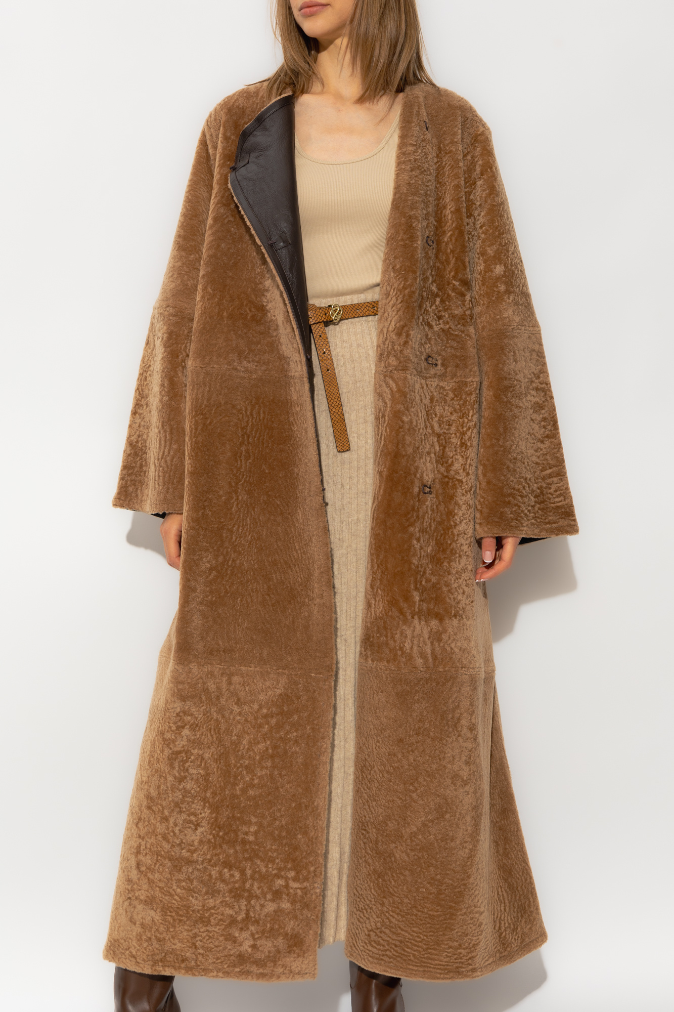 Brown Sandras shearling coat By Malene Birger Vitkac Germany